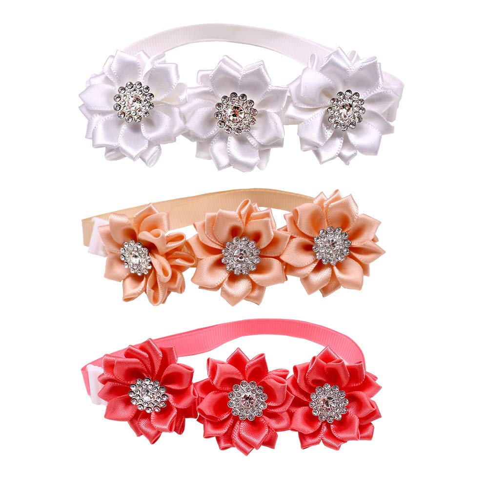 15pcs/Pack Dog Bow Tie Dog Flower Collar Diamond Dog Accessories