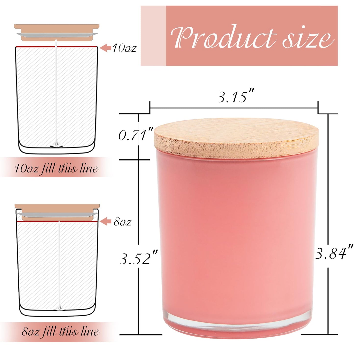 12 Pack 10 OZ Spring Color Glass Candle Jars for Making Candles